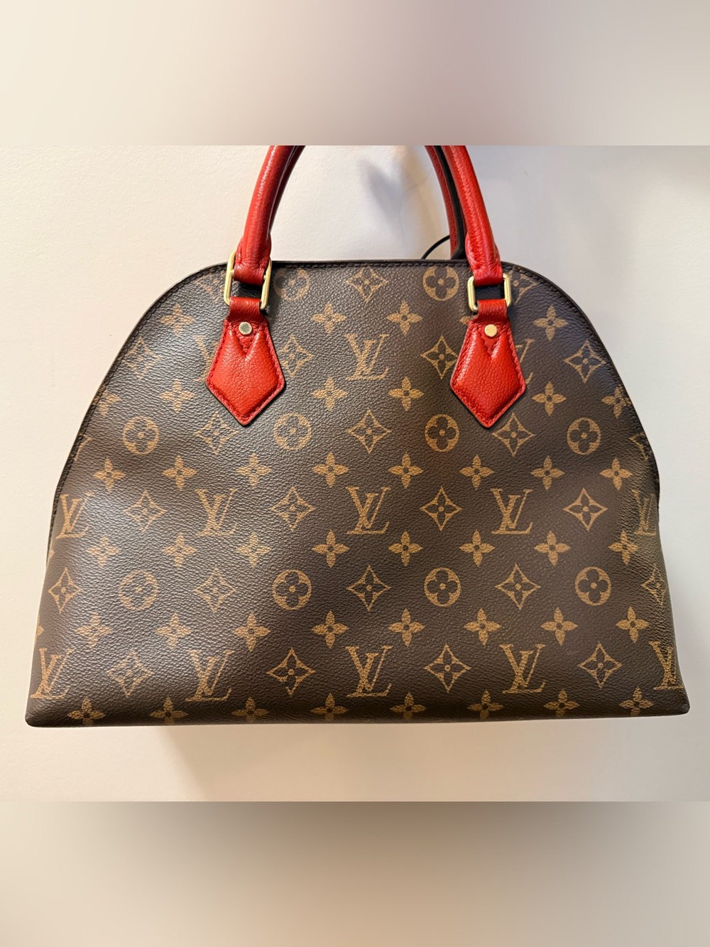 *AUTHENTIC* LOUIS VUITTON - MONOGRAM RED TWO WAY BAG - Picture 2 of 16